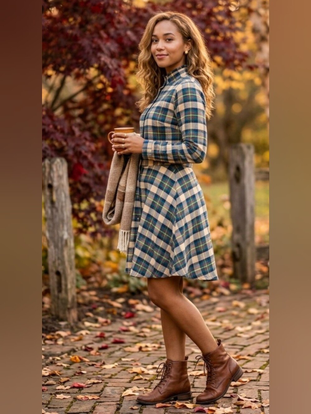 Cozy Flannels By Kiel James Patrick New England House Flannel Dress, Size S